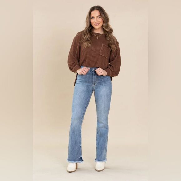 Judy Blue Fray Hem Bootcut Jeans - Picture 1 of 14